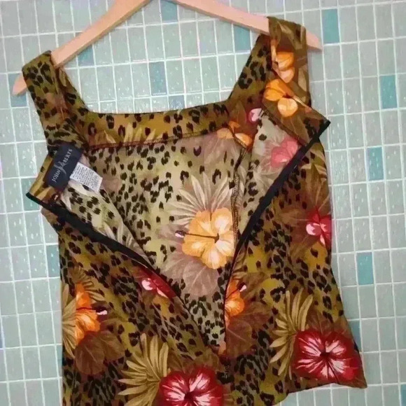 Vintage John Roberts Sleeveless Tropical Crop Blouse Top - Picture 9 of 12